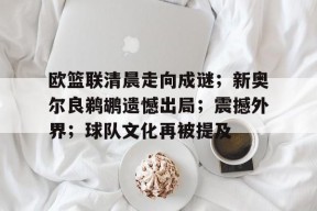 开云体育官网-欧篮联清晨走向成谜；新奥尔良鹈鹕遗憾出局；震撼外界；球队文化再被提及的简单介绍